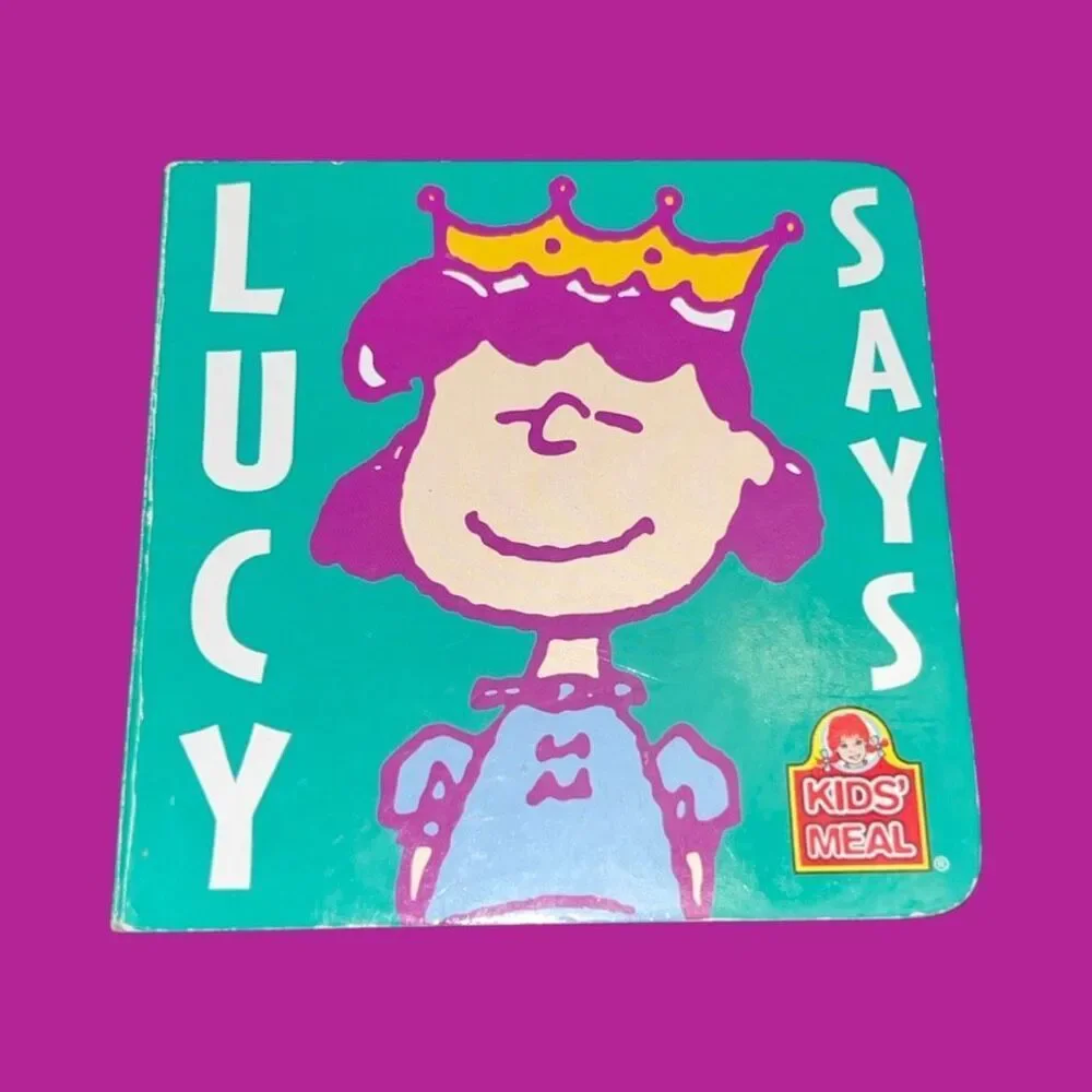 Rare 2011 Lucy Says Wendy's Kids Meal Mini Hard Cover Book Peanuts Snoopy